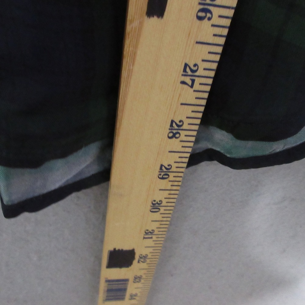 J Crew Top Blue Green Black Watch Plaid Drapey Button Up Holiday Classic Satin - Picture 8 of 9